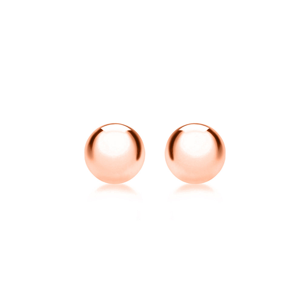 9ct Rose Gold 3mm Polished Ball Stud Earrings image 0