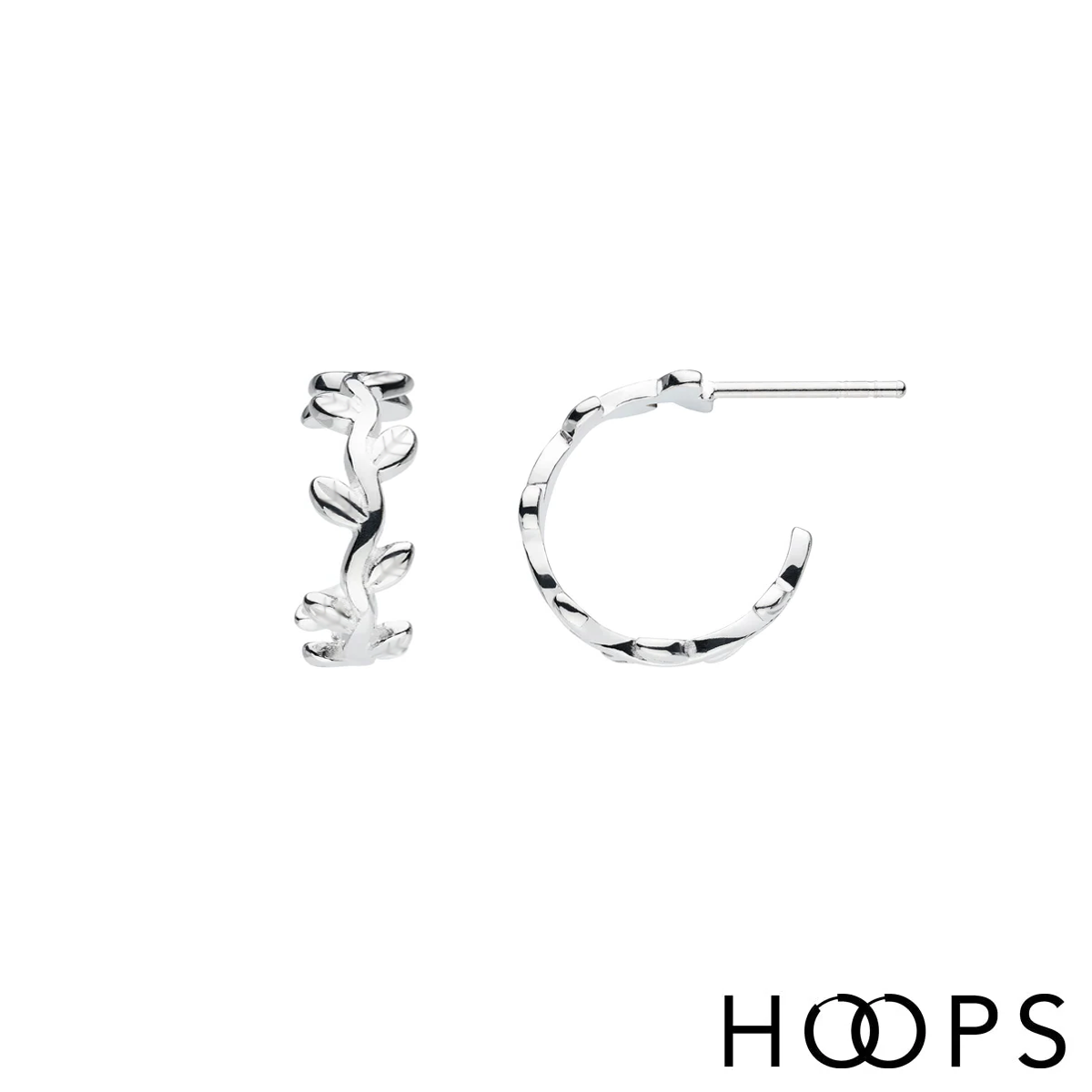 Sterling Silver Half Hoop Vine Earrings image 0