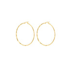 9ct Yellow Gold 48mm Diamond Cut Hoop Earrings image 2
