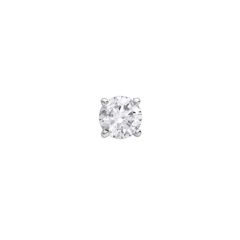 White Gold 3.2mm Diamond Stud Earring image 0
