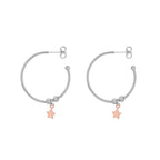 Sterling Silver Star Drop Hoop Earrings image 0