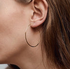 9ct Yellow Gold 40mm Plain Sleeper Hoop Earrings image 1