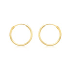 9ct Yellow Gold 13mm Plain Sleeper Hoop Earrings image 0