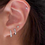 Sterling Silver Mini Stone Set Sara Huggies image 1