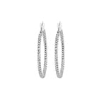 Sterling Silver 50mm Forever Bead Hoop Earrings image 1