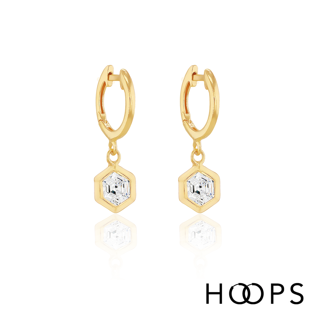 Yellow Gold Vermeil Bello Drop Hoops image 0