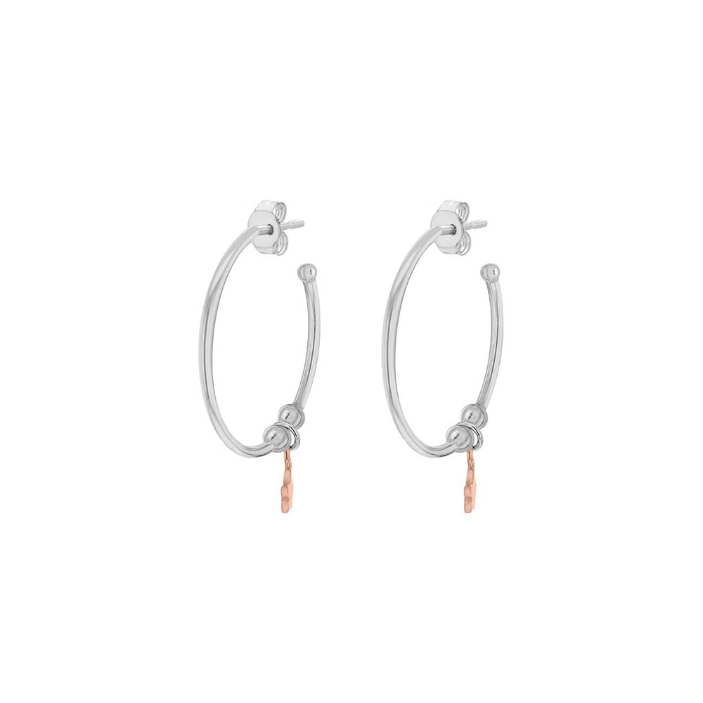 Sterling Silver Star Drop Hoop Earrings image 3