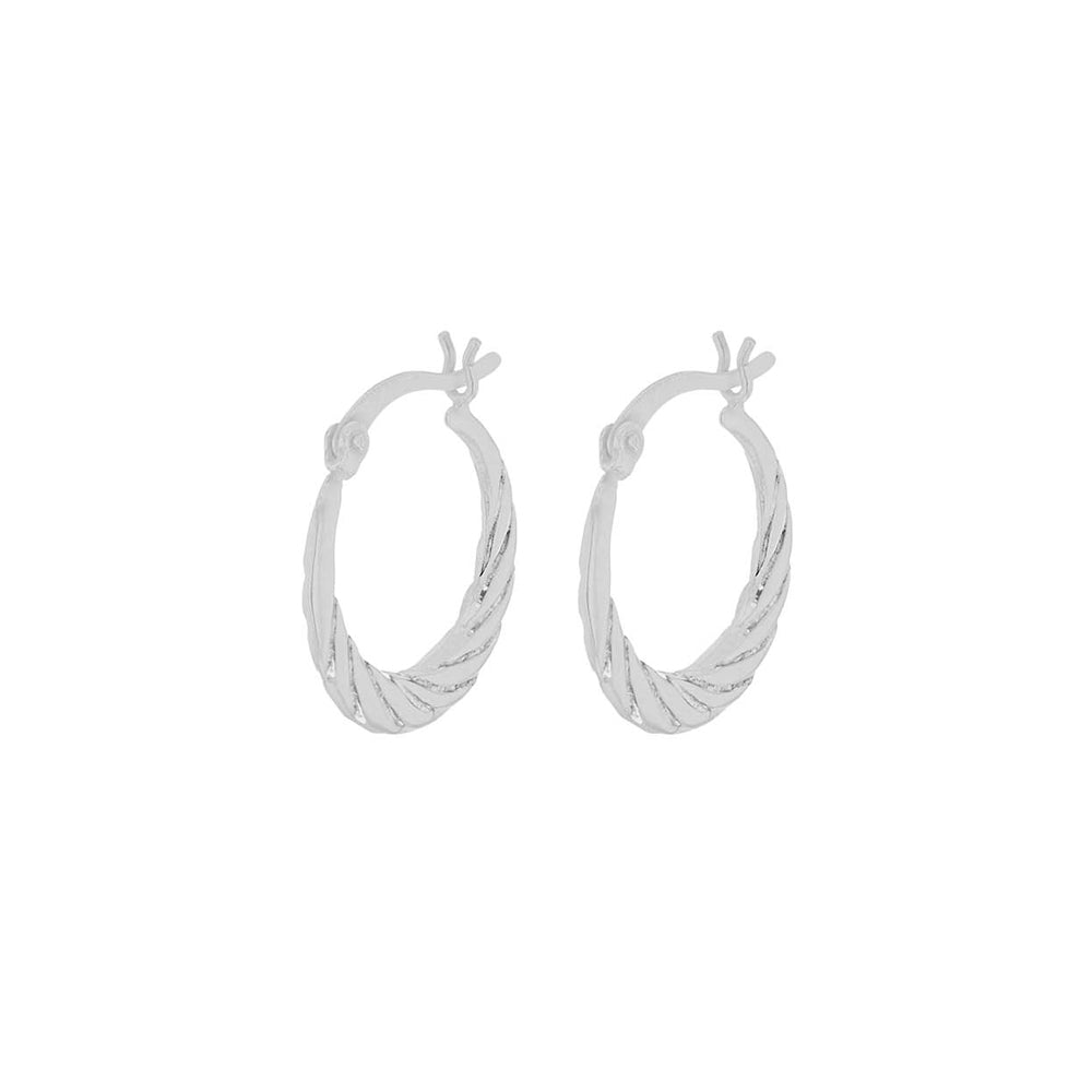Sterling Silver Twist Graduated Creole Earrings image 1