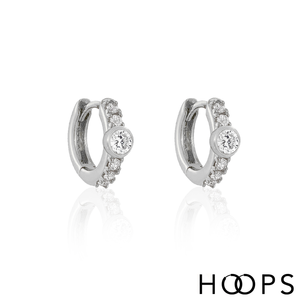 Sterling Silver Mini Iris Huggies image 0