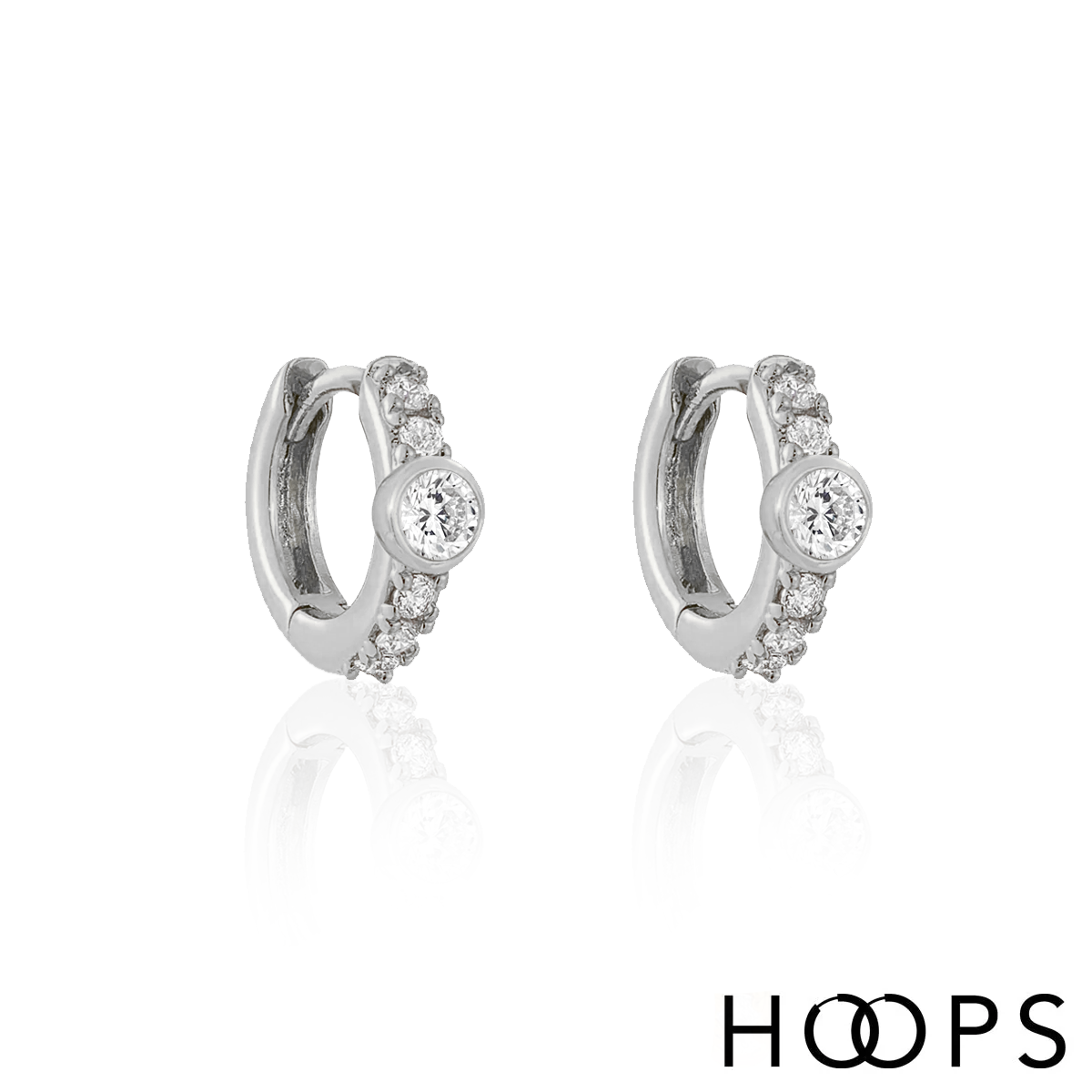 Sterling Silver Mini Iris Huggies image 0