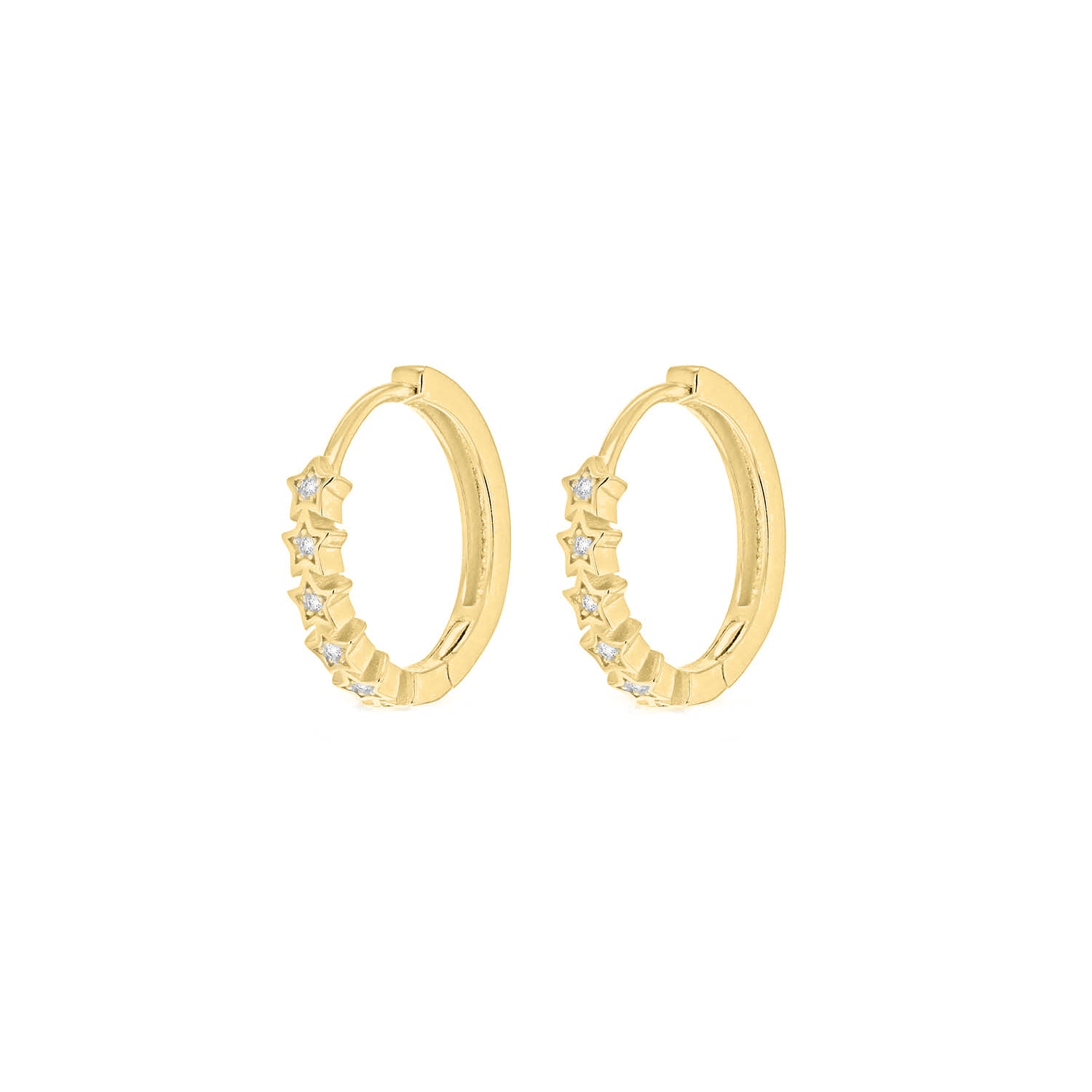Gold Vermeil Stars Huggie Hoop Earrings image 0