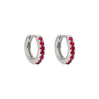 Sterling Silver Mini Ruby Huggies image 0