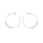 Sterling Silver 37mm Flat & Twist Hoop Earrings image 0