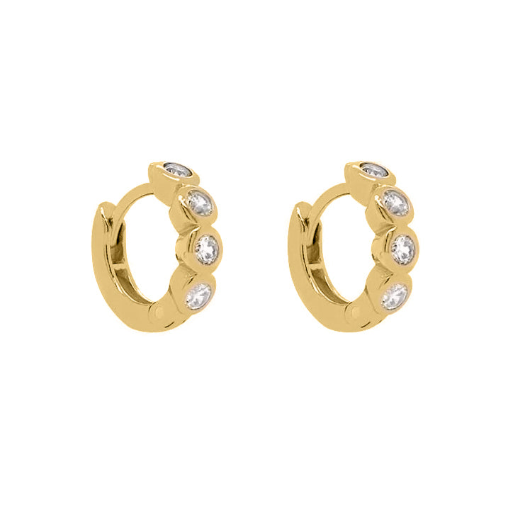 Gold Vermeil Mini Bezel Hana Huggies image 0