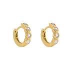 Gold Vermeil Mini Bezel Hana Huggies image 0