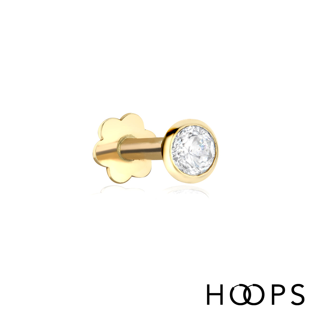 9ct Yellow Gold 3mm Stone Set Labret Stud image 0