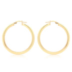 9ct Yellow Gold Round 40mm / 3mm Hoops image 1
