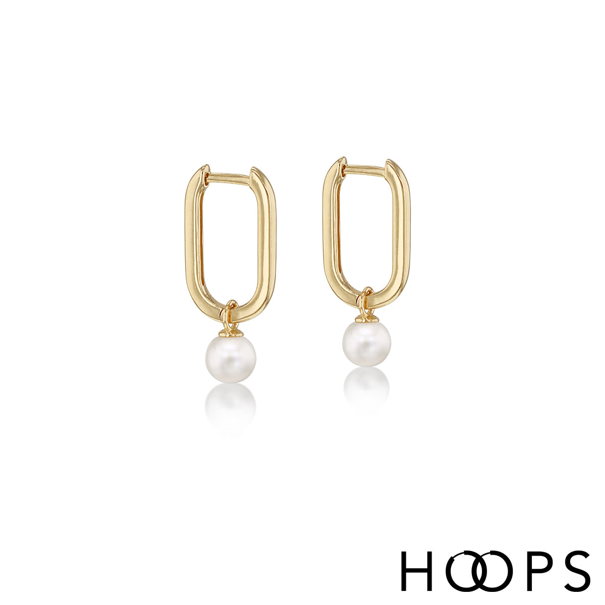 9ct Yellow Gold Estée Pearl Drop Hoops image 0