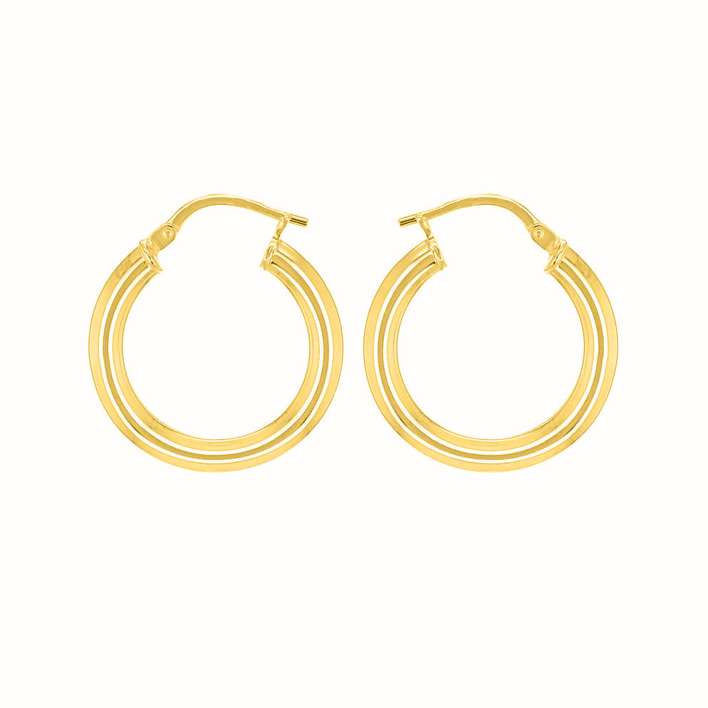 9ct Yellow Gold Round 20mm / 3mm Hoops image 0