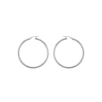 Sterling Silver 50mm Twist Cut Hoop Earrings image 0
