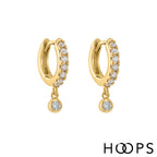 Yellow Gold Mini Stone Set Dini Huggies image 0