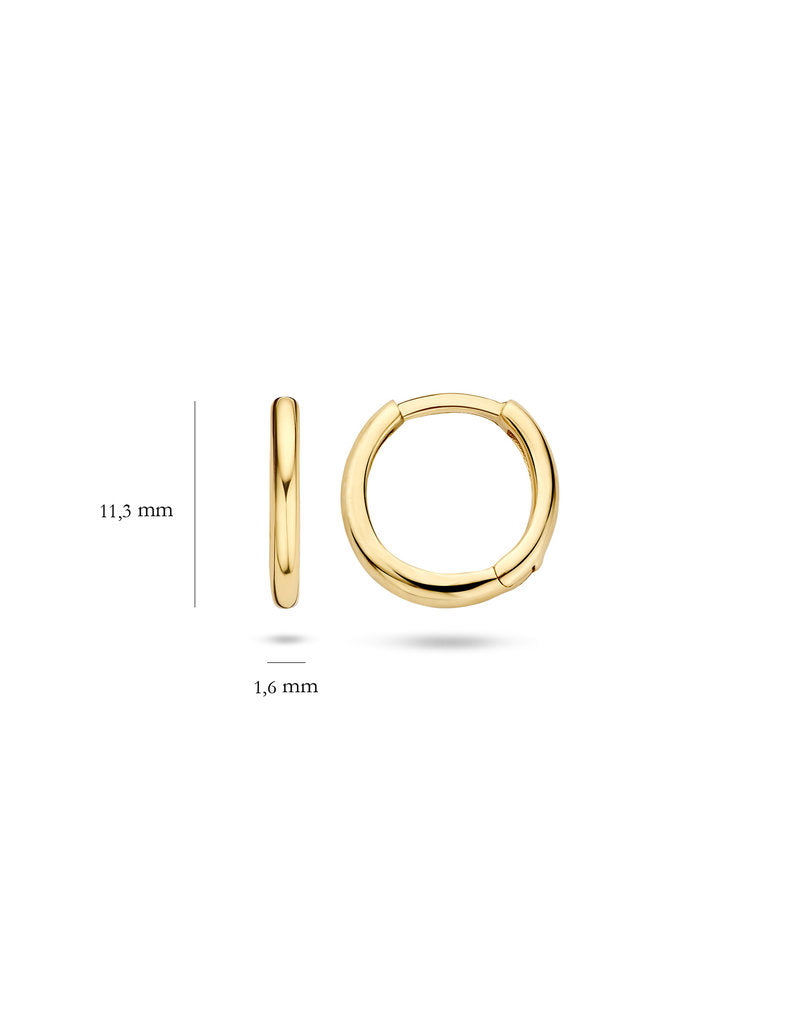 14ct Yellow Gold 11.3mm Huggie Earrings image 1