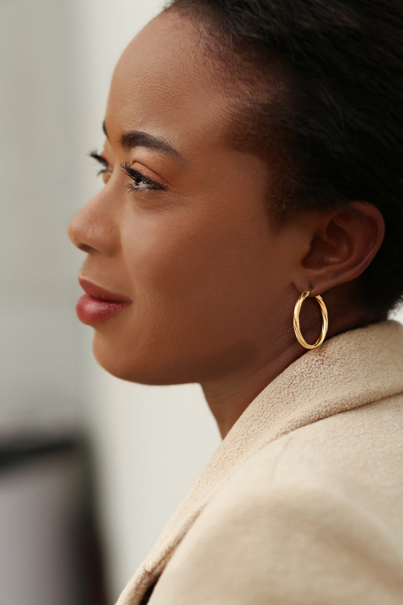 Gold Vermeil 30mm Twist Classic Hoops image 2