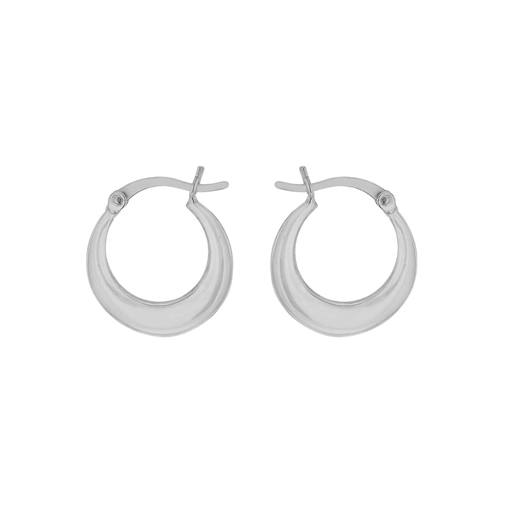 Sterling Silver Plain Graduated Creole Earrings image 0