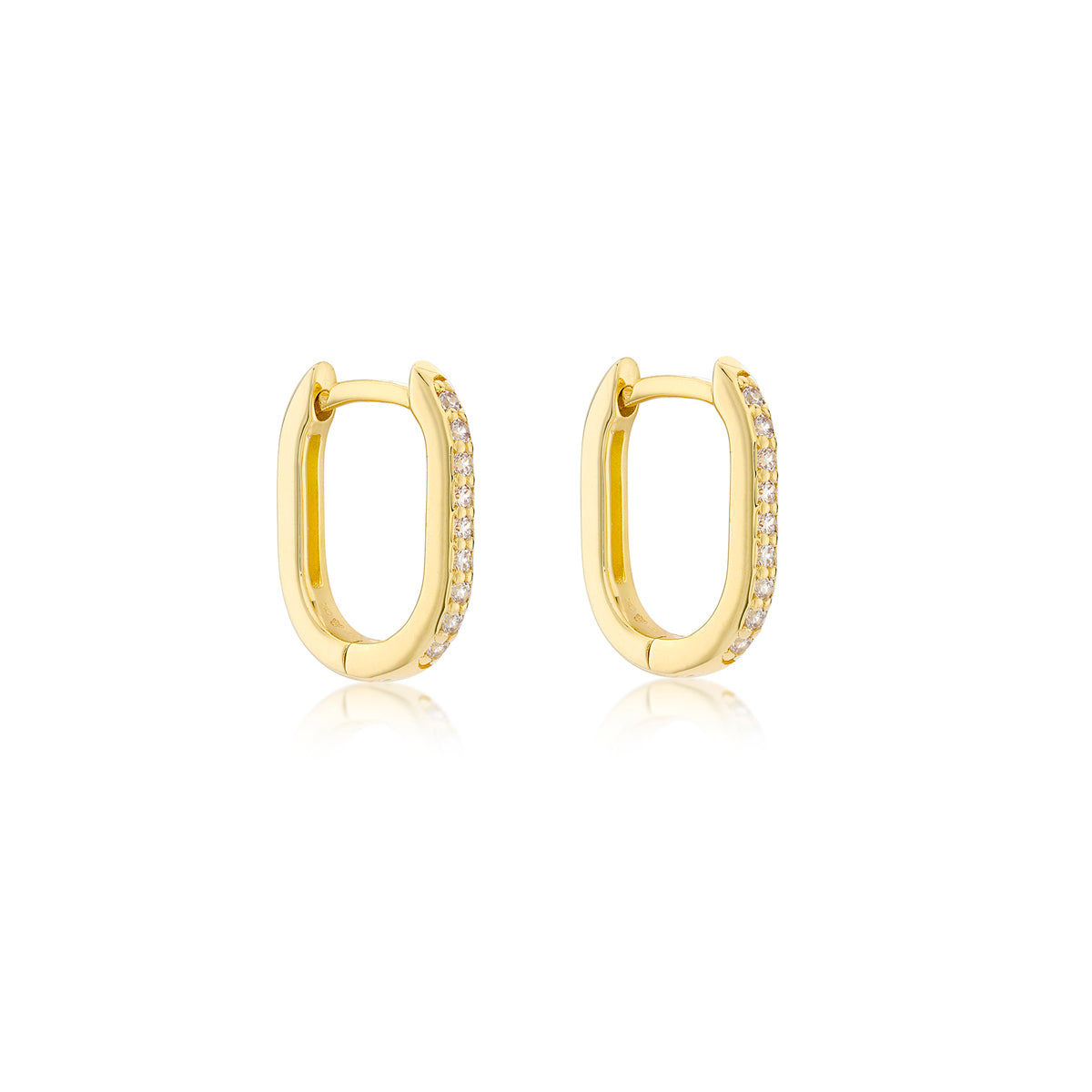 9ct Yellow Gold Estée Stone Set Luxury Huggies image 0