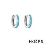 Sterling Silver Mini Turquoise Elva Huggies image 0