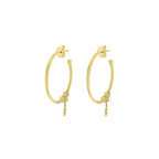 Yellow Gold Vermeil 23mm Star Hoop Earrings image 2