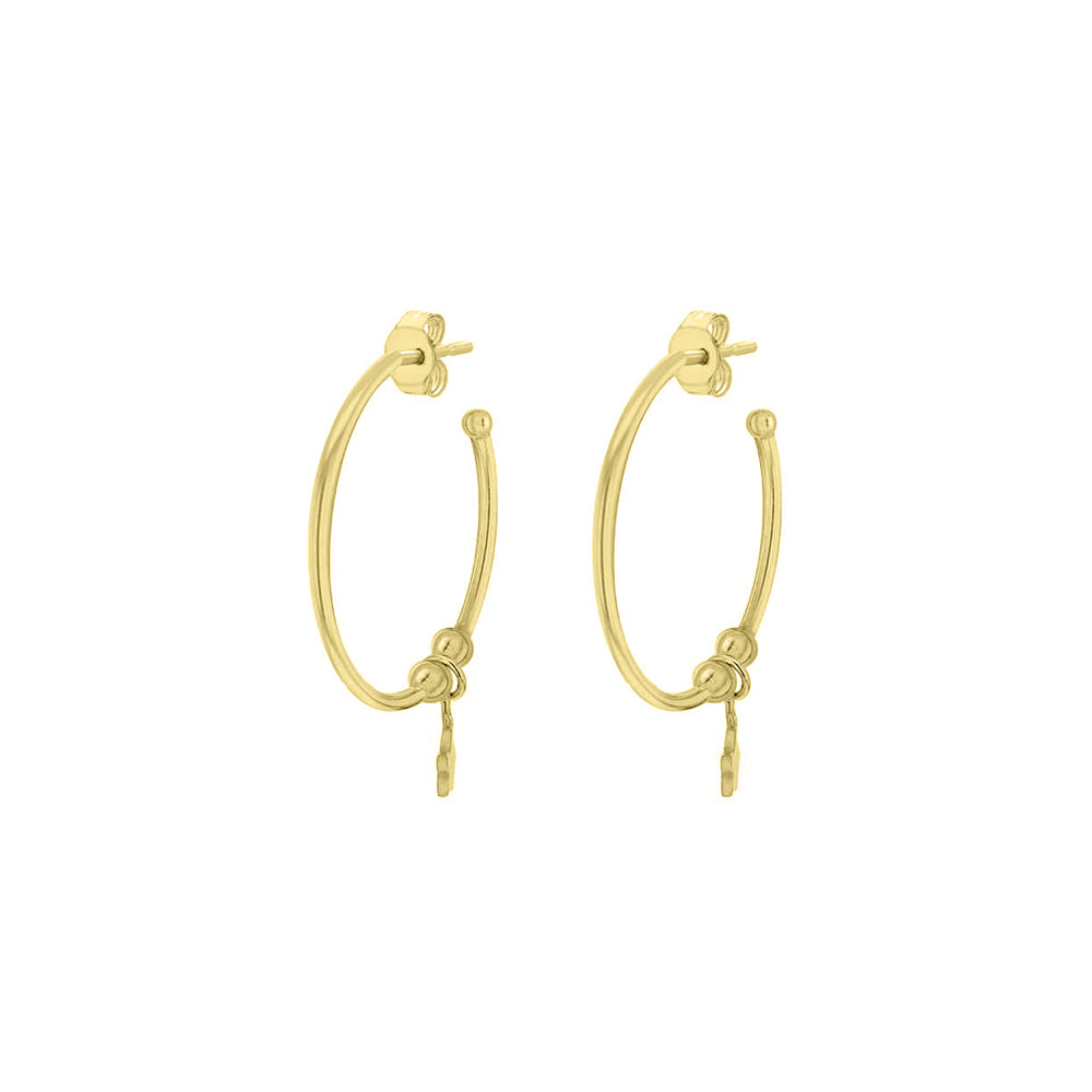 Yellow Gold Vermeil 23mm Star Hoop Earrings image 2