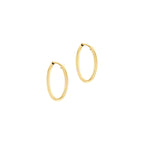 9ct Yellow Gold 13mm Plain Sleeper Hoop Earrings image 2