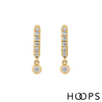 Yellow Gold Mini Stone Set Dini Huggies image 1