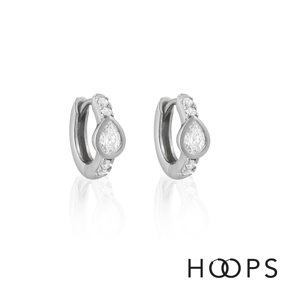 Sterling Silver Mini Tear Drop Huggies image 1