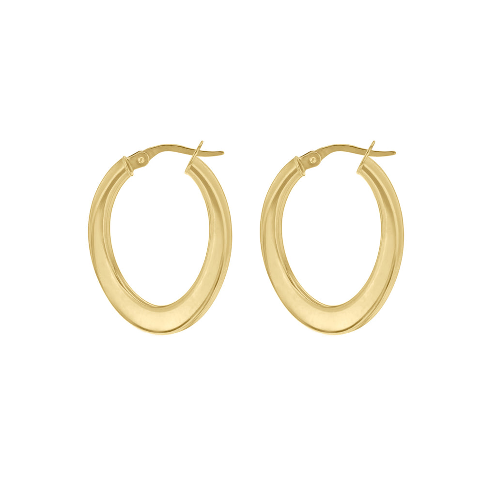 18ct Yellow Gold Luxury Oval Twist Creole Hoops image 0