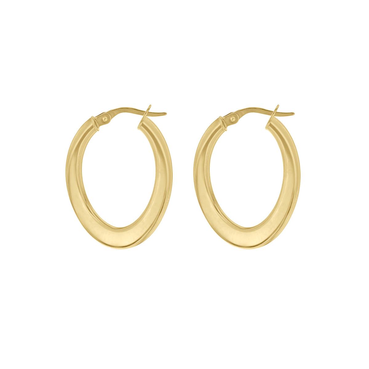 18ct Yellow Gold Luxury Oval Twist Creole Hoops image 0