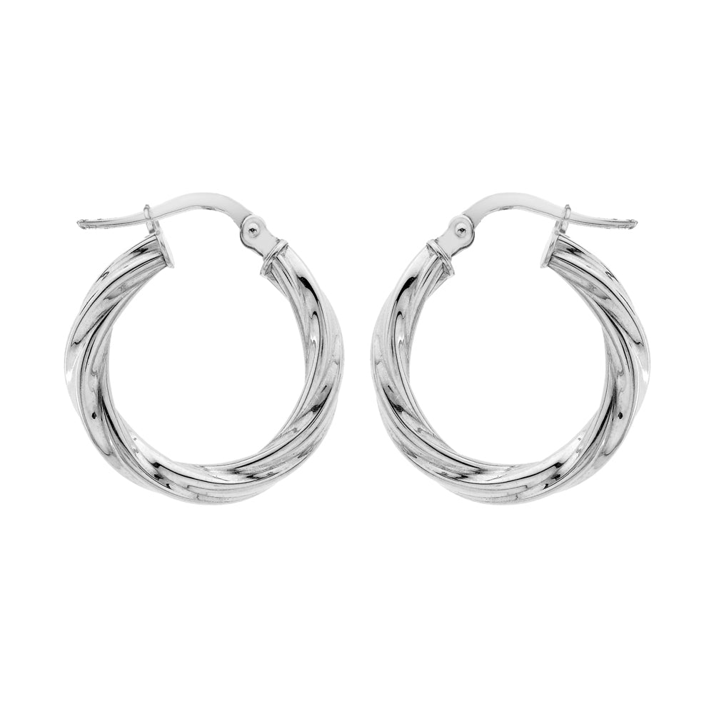 Silver 22mm Classic Twist Hoops image 0