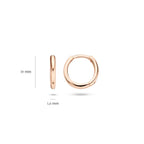 14ct Pink Gold 10mm Huggie Earrings image 1