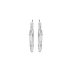 Silver 17.5mm Patterned Creole Hoop Earrings image 2