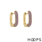 Yellow Gold Vermeil Purple Monaco Hoop Earrings