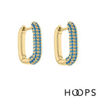 Yellow Gold Vermeil Blue Monaco Hoop Earrings