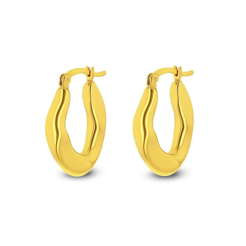 Yellow Gold Vermeil 24mm Design Earrings image 0