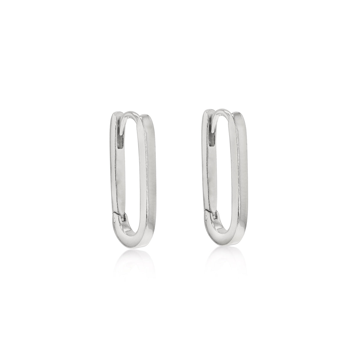 Sterling Silver Rectangular Sia Huggies image 0