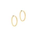 9ct Yellow Gold 18mm Plain Sleeper Hoop Earrings image 1
