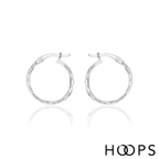 Sterling Silver 20mm Diamond Cut Hoop Earrings image 0