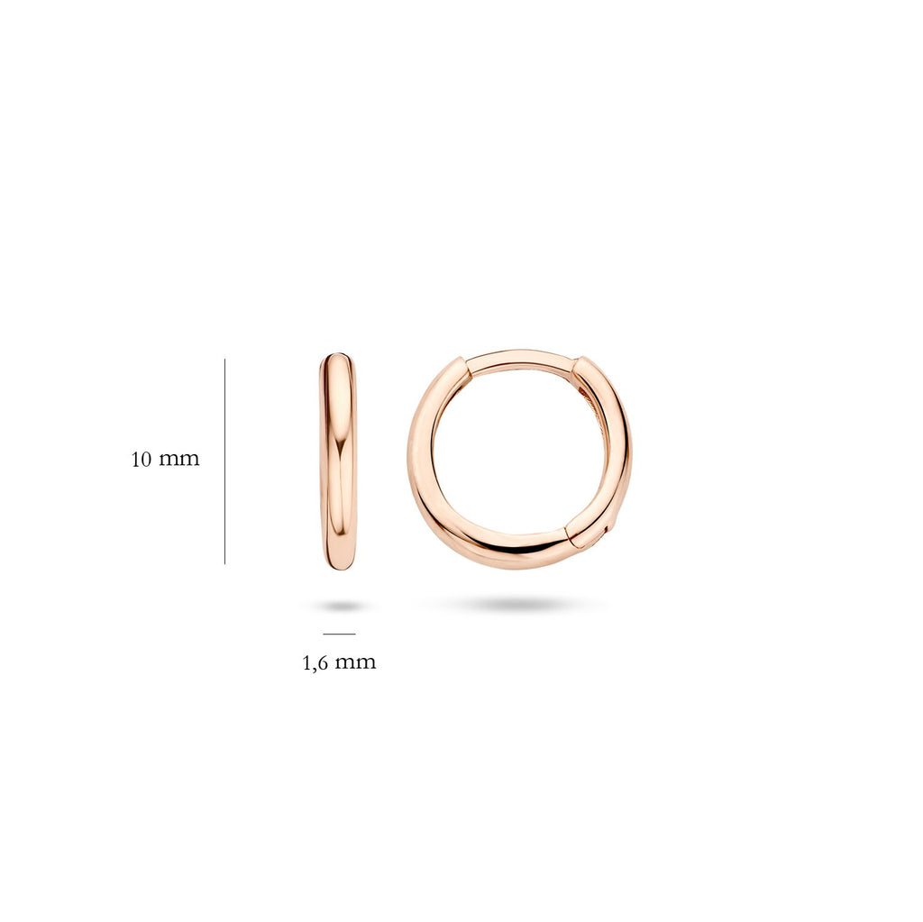 14ct Pink Gold 10mm Huggie Earrings image 1