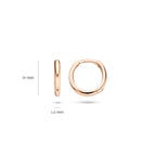 14ct Pink Gold 10mm Huggie Earrings image 1