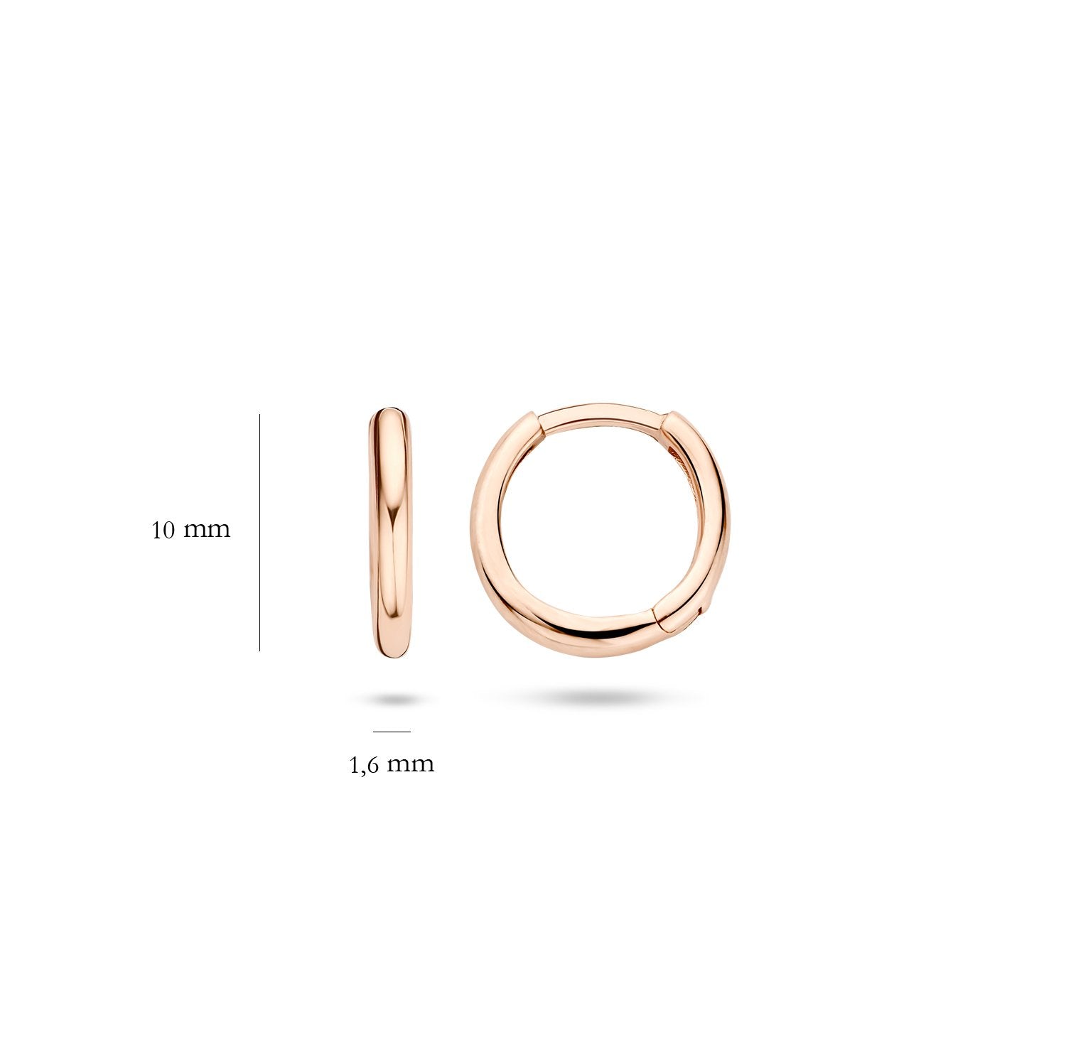 14ct Pink Gold 10mm Huggie Earrings image 1