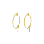 Yellow Gold Vermeil 23mm Star Hoop Earrings image 2